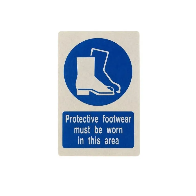 Protective footwear must be worn in this area safety sign