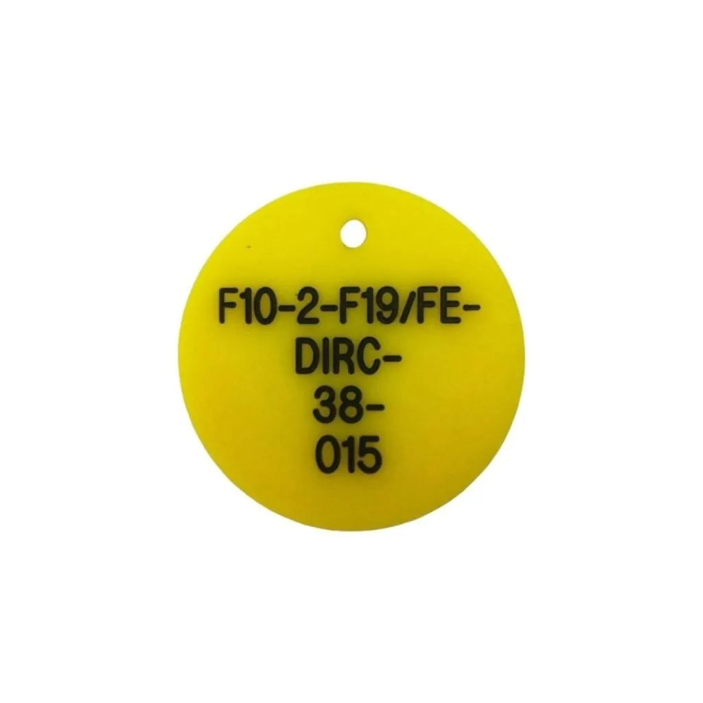 Engraved acrylic valve tag