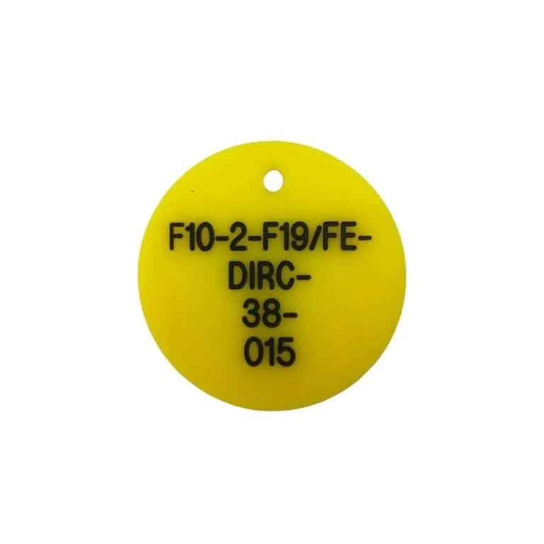 Engraved acrylic valve tag