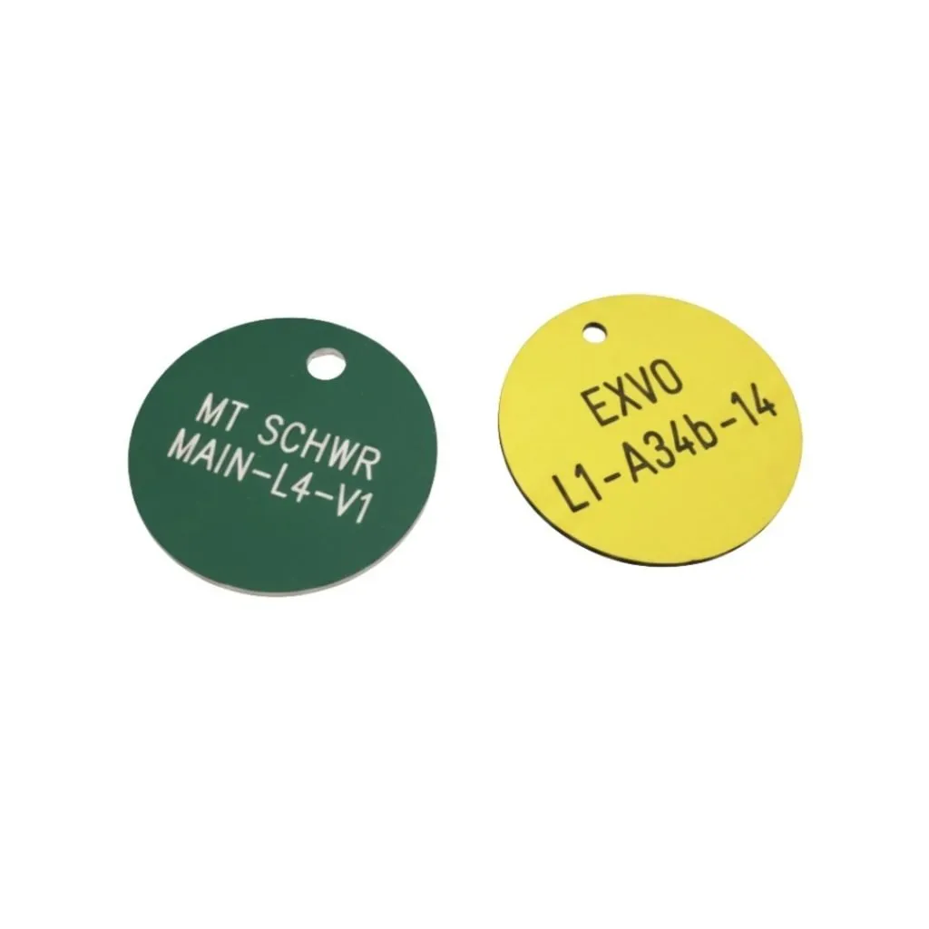 Engraved PVC plastic valve tags