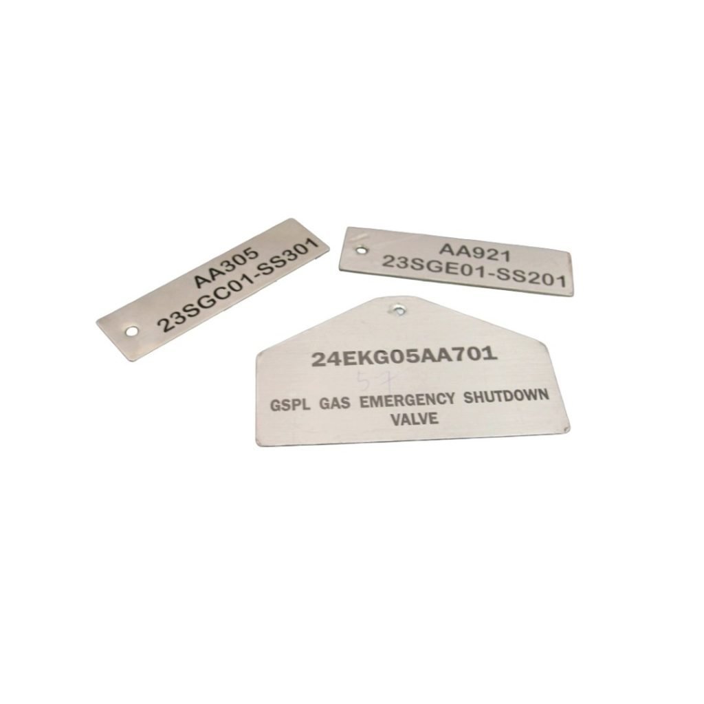 Rectangular stainless steel valve tags