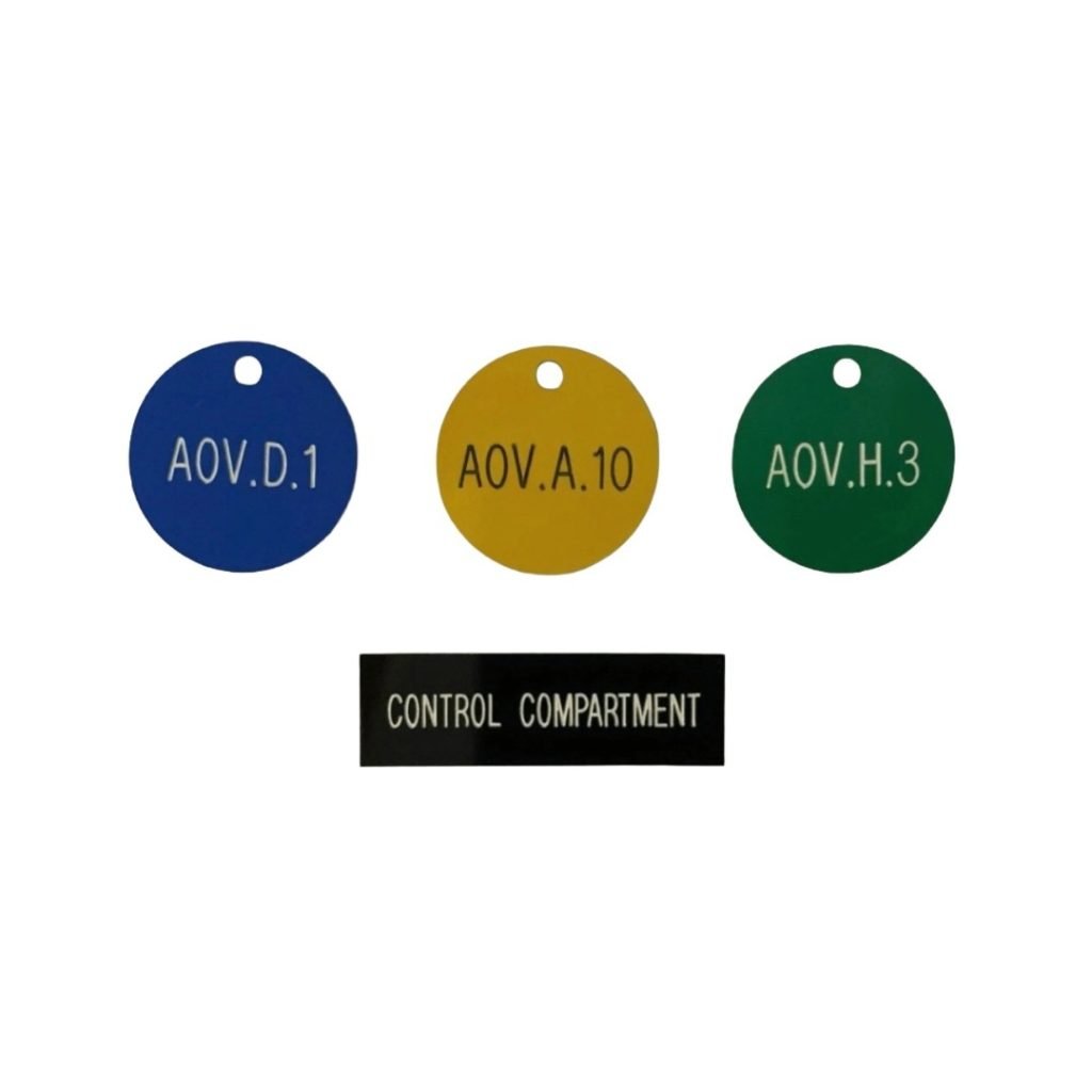 Engraved laminate valve tags